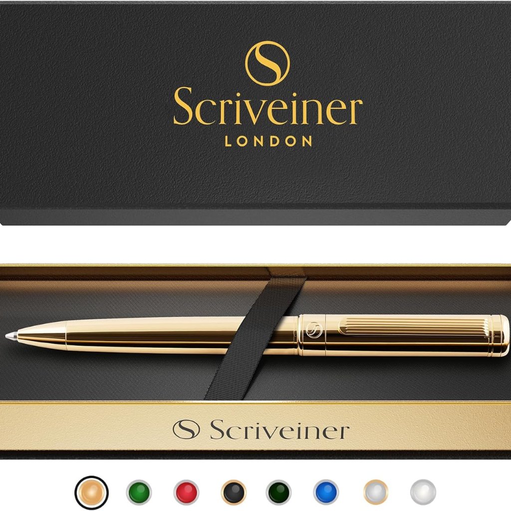 Gold Ballpoint Pen - Stunning Luxury Pen, Real Gold Plating, Schmidt Black Refil